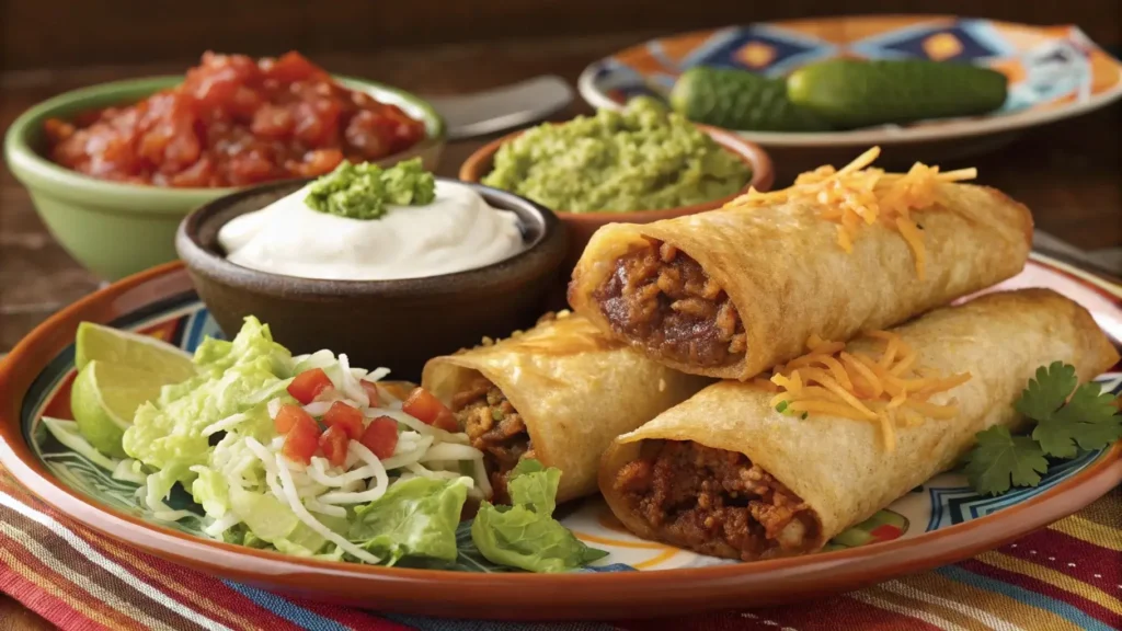 Beef Chimichanga with Classic Mexican Toppings