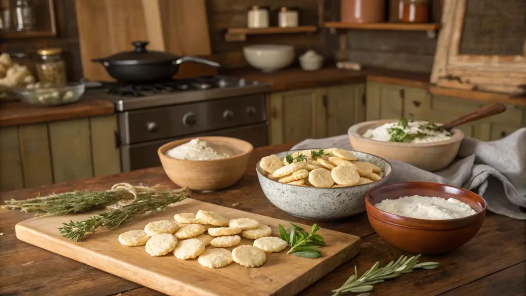 Some ingredients for gluten-free oyster crackers.