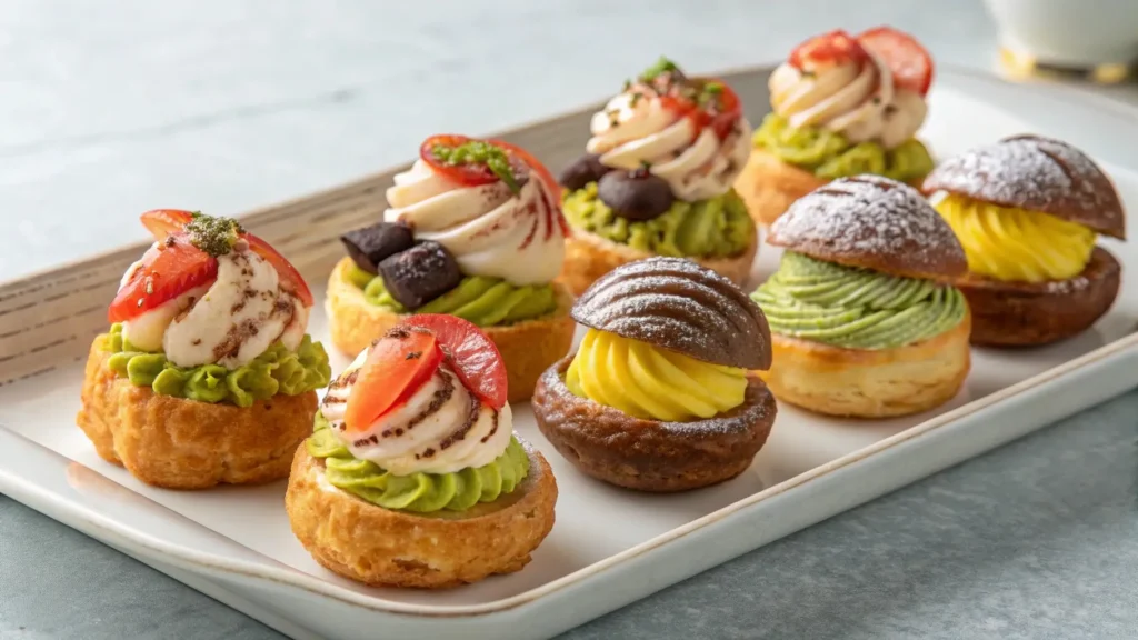 Assorted lobster tail pastries with unique fillings