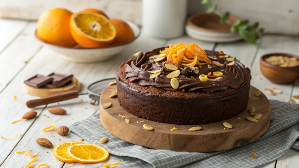 Moist chocolate orange almond cake recipe