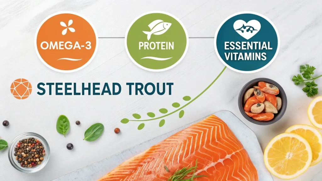 Health benefits of steelhead trout including omega-3s and protein