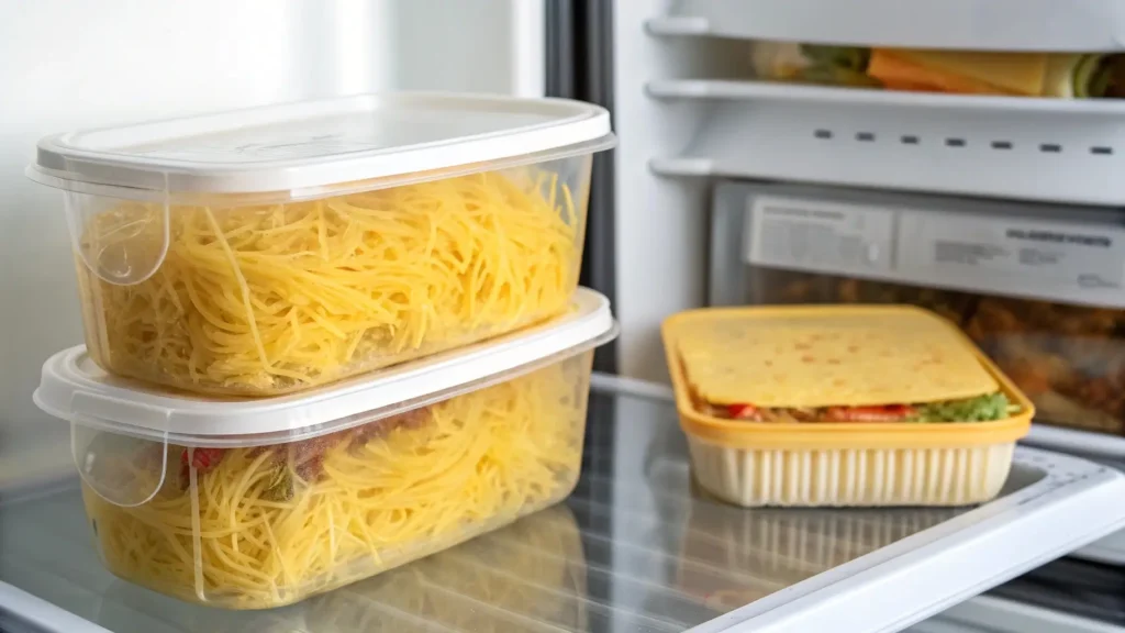 Storing leftover crockpot spaghetti squash in containers