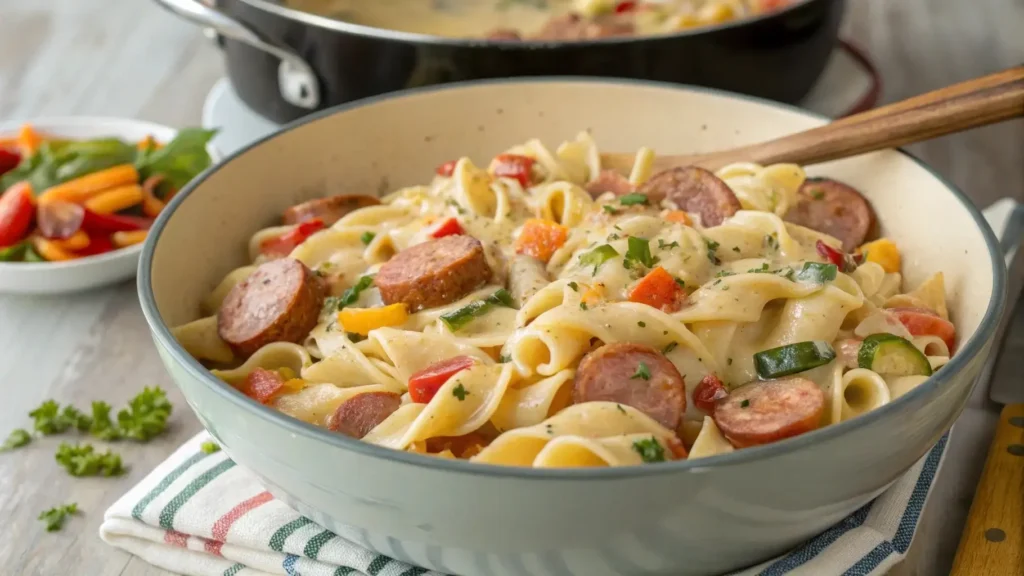 Combining kielbasa and pasta for perfect results