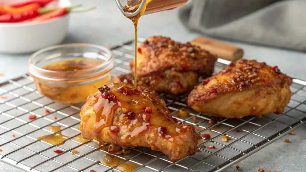 Baked hot honey chicken recipe with crispy coating