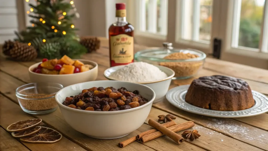 Ingredients for Caribbean rum cake	