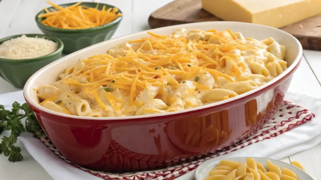 ssembling tinis mac and cheese recipe before baking