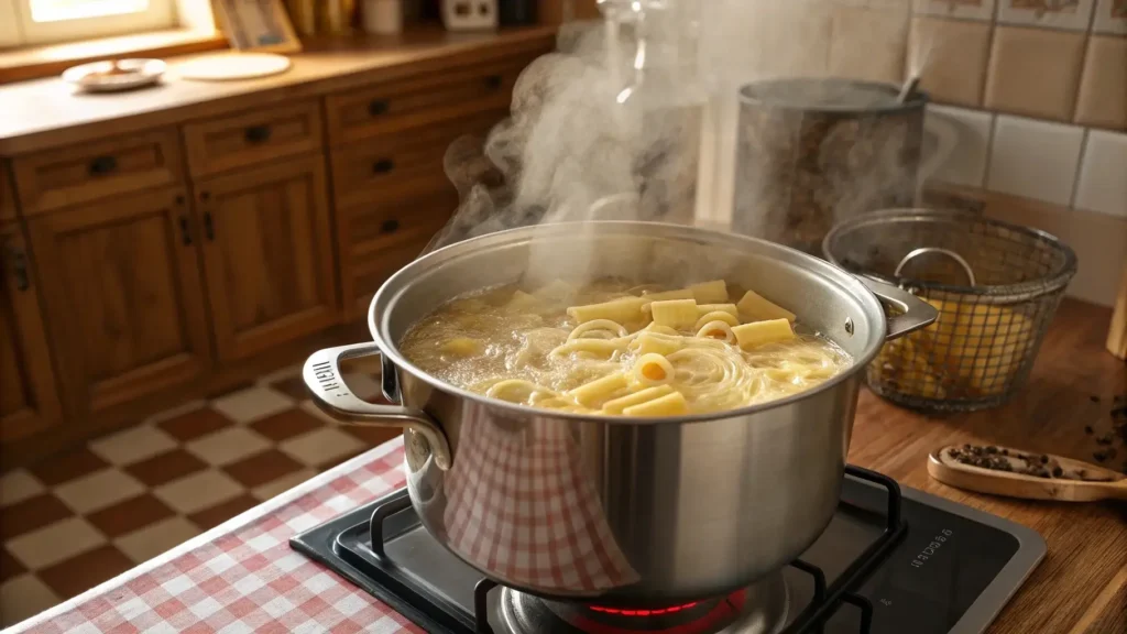 Boiling ditalini pasta for perfect texture