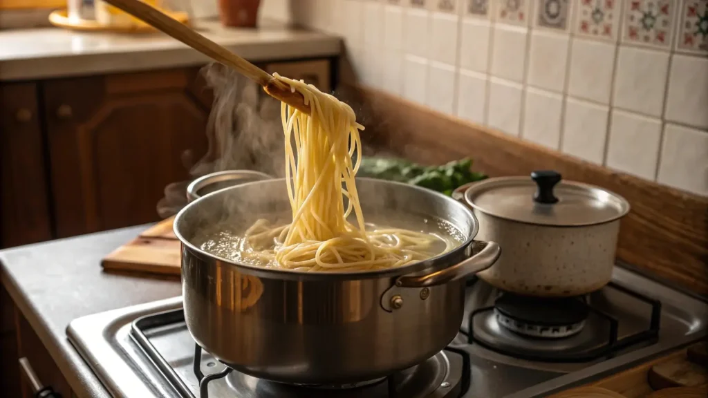 Cooking gluten-free noodles in boiling water	