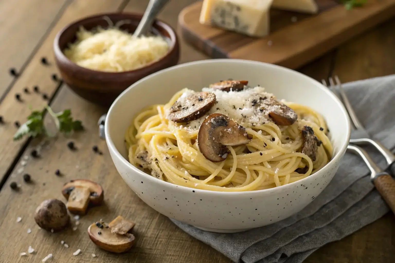 Creamy vegetarian spaghetti carbonara