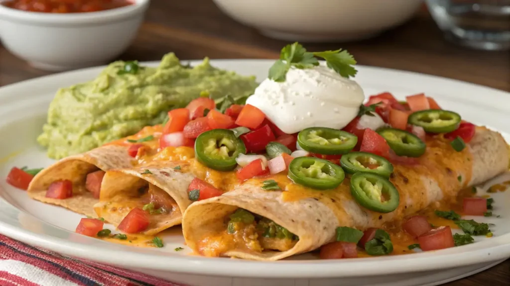 Plated Boulders Enchilada Recipe with Classic Toppings