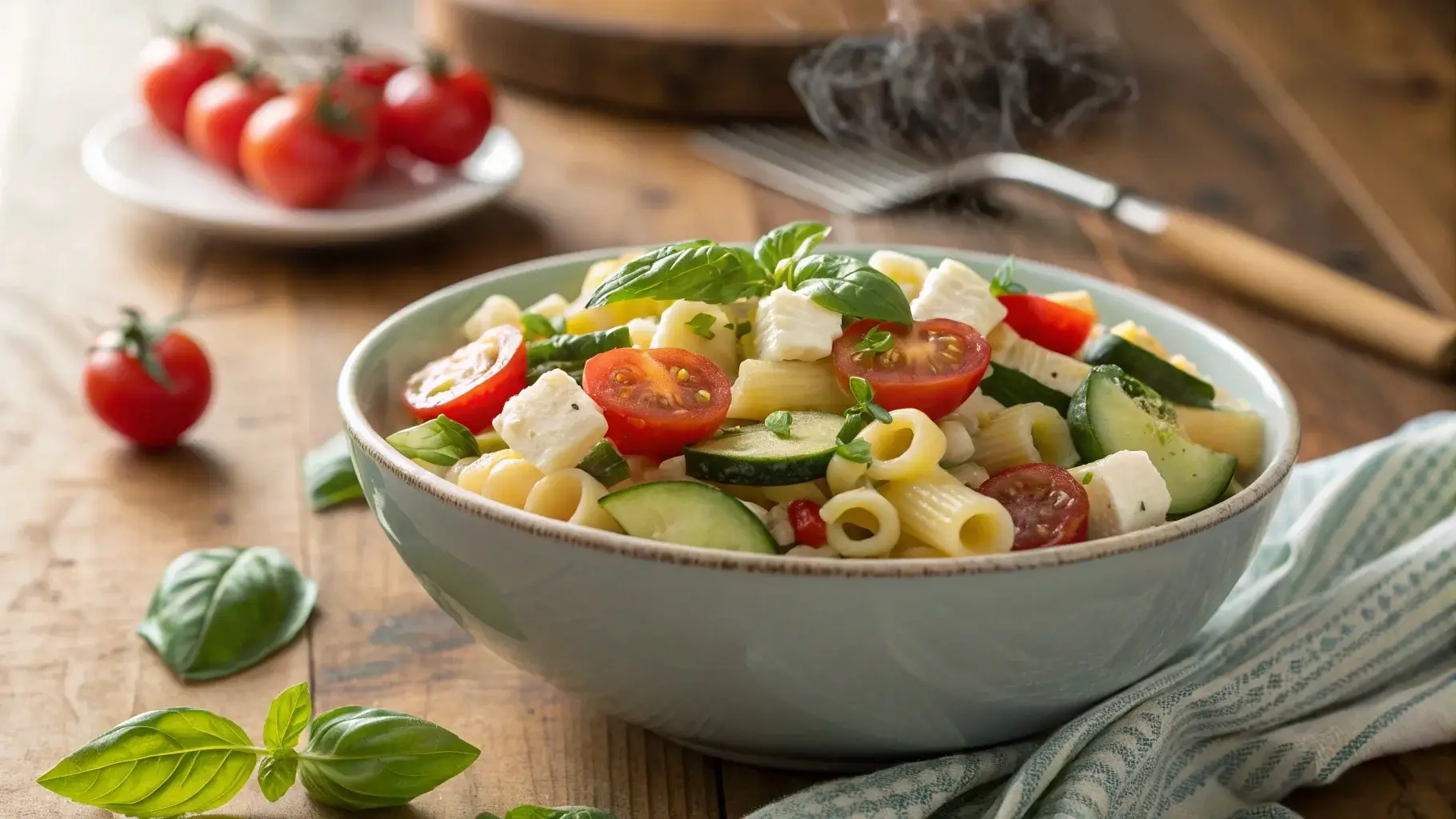 Delicious ditalini pasta recipe with fresh vegetables and herbs