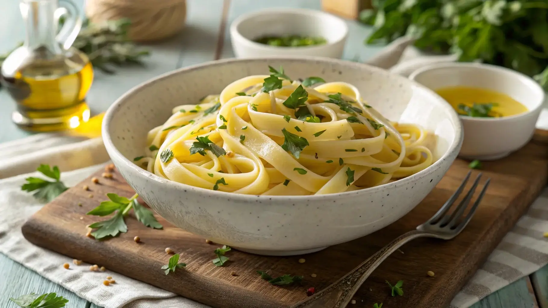 Freshly cooked gluten-free egg noodles