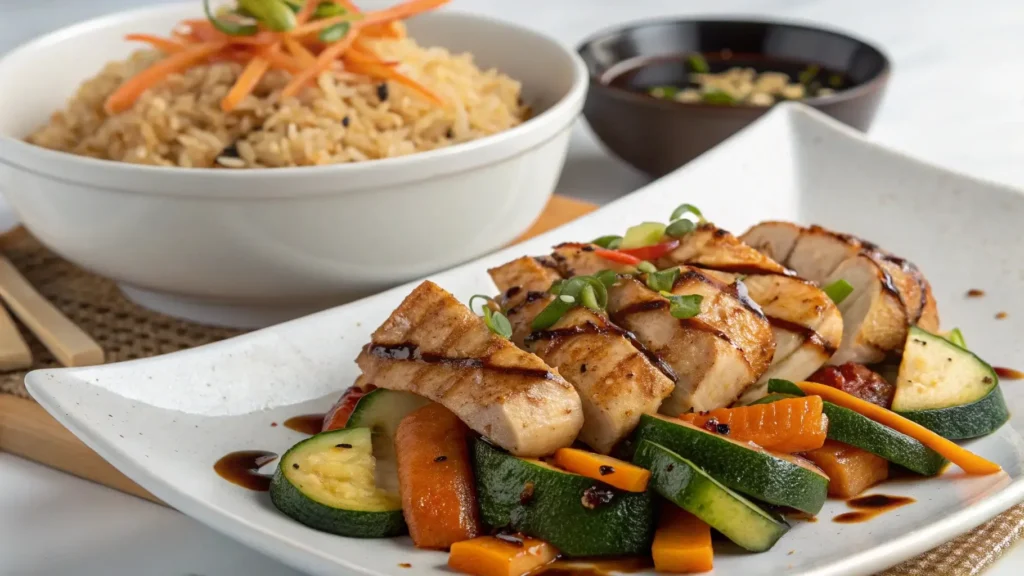 Restaurant-style hibachi chicken recipe with vegetables