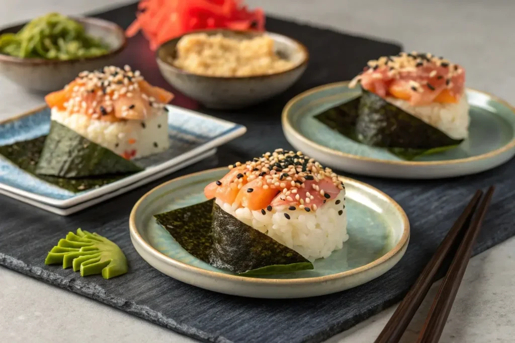 Serving sushi bake with nori sheets