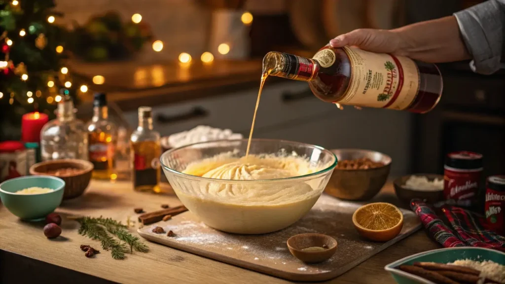 Making Caribbean festival rum cake