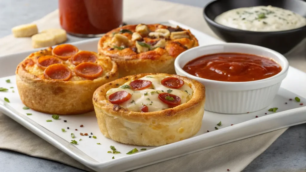 Different variations of pizza puffs